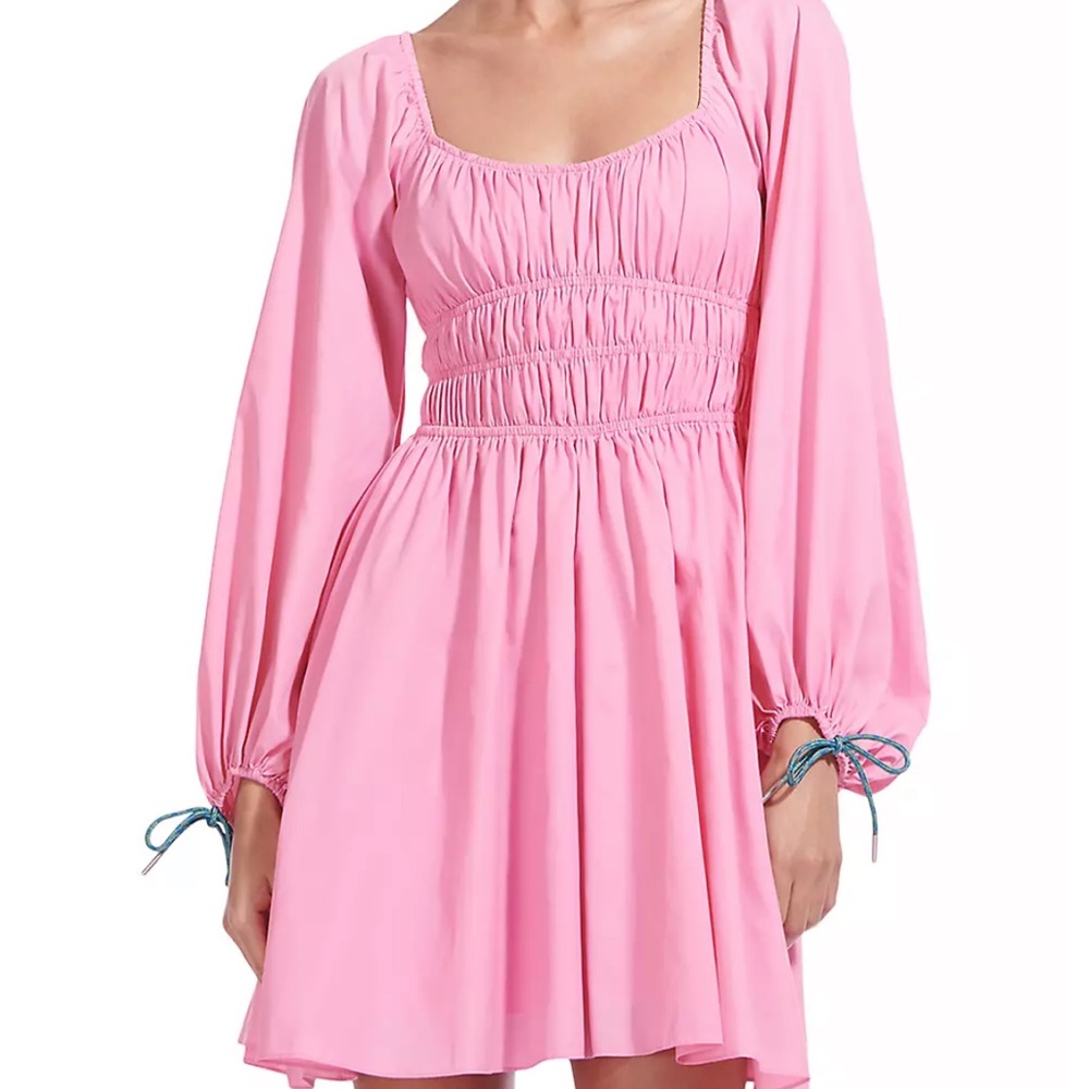 STAUD Bow Dress in pink - New never worn!